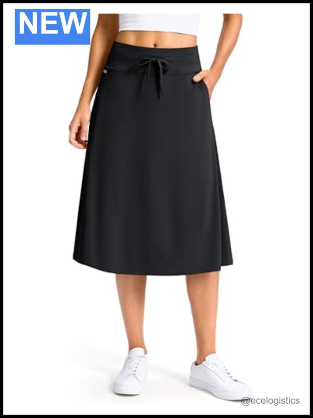 Women's High Waisted Skort with Pockets 28" Midi Skirt Golf
